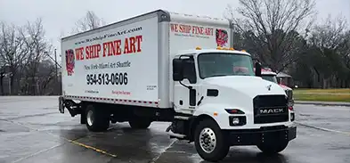 fine art logistics and transportation truck
