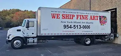 fine art shipping warehouse loading truck