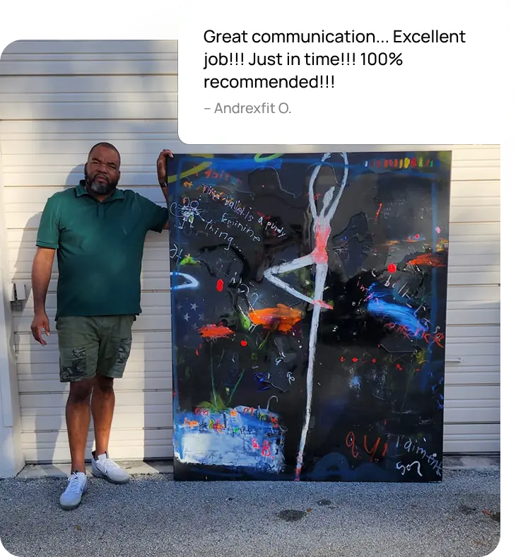 five star fine art delivery and customer testimonial