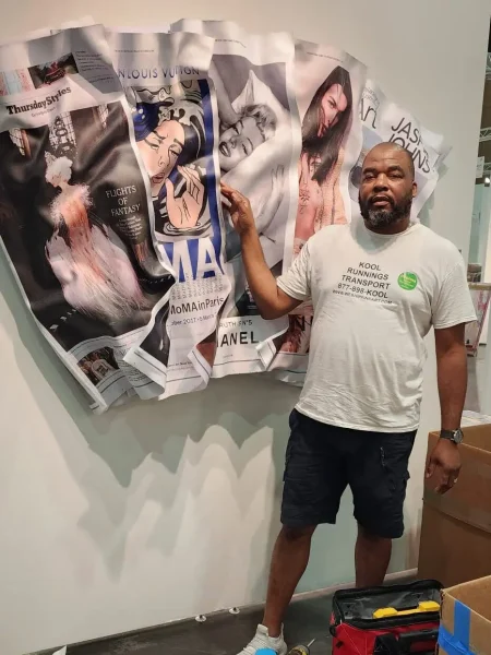 custom d pop art sculpture installation and handling